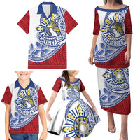 Philippines Eagle Sun Family Matching Puletasi and Hawaiian Shirt Filipino Agila Polynesian Tattoo Flag Color