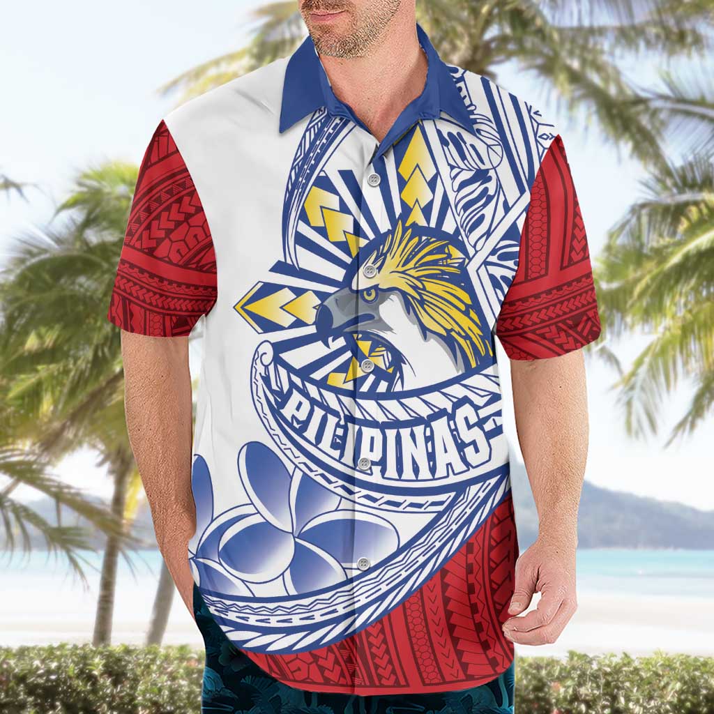 Philippines Eagle Sun Hawaiian Shirt Filipino Agila Polynesian Tattoo Flag Color