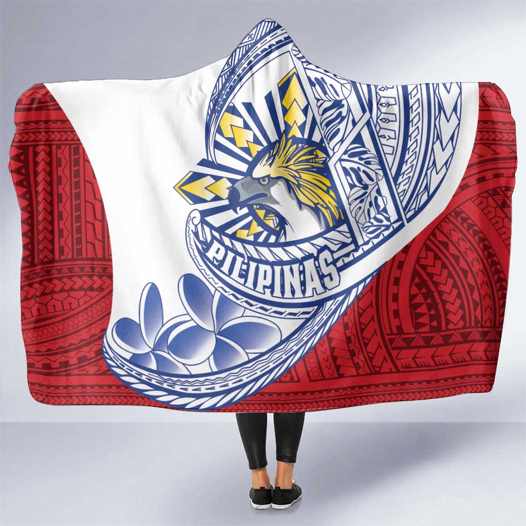 Philippines Eagle Sun Hooded Blanket Filipino Agila Polynesian Tattoo Flag Color