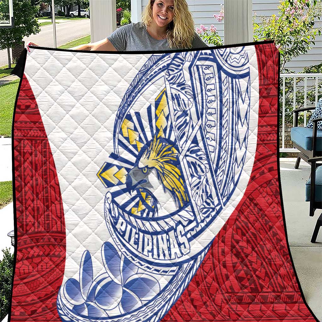 Philippines Eagle Sun Quilt Filipino Agila Polynesian Tattoo Flag Color LT14 Red - Polynesian Pride