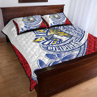 Philippines Eagle Sun Quilt Bed Set Filipino Agila Polynesian Tattoo Flag Color