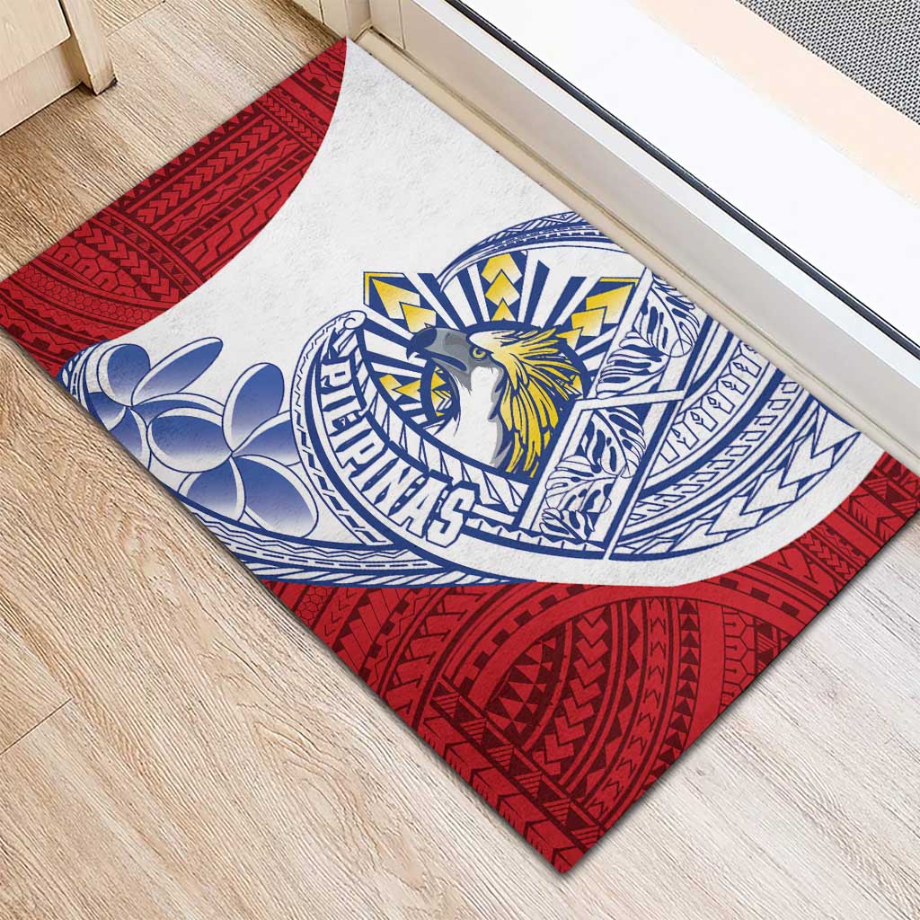 Philippines Eagle Sun Rubber Doormat Filipino Agila Polynesian Tattoo Flag Color