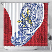 Philippines Eagle Sun Shower Curtain Filipino Agila Polynesian Tattoo Flag Color