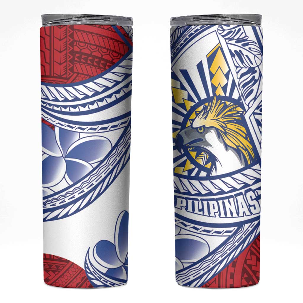 Philippines Eagle Sun Skinny Tumbler Filipino Agila Polynesian Tattoo Flag Color