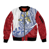 Philippines Eagle Sun Sleeve Zip Bomber Jacket Filipino Agila Polynesian Tattoo Flag Color LT14 Unisex Red - Polynesian Pride