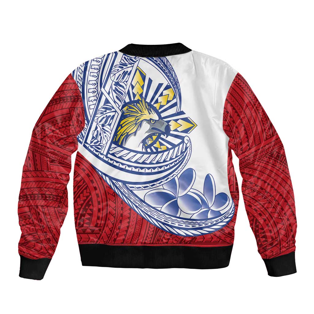Philippines Eagle Sun Sleeve Zip Bomber Jacket Filipino Agila Polynesian Tattoo Flag Color LT14 - Polynesian Pride