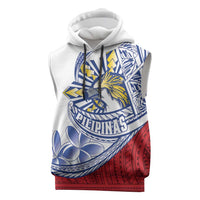 Philippines Eagle Sun Sleeveless Hoodie Filipino Agila Polynesian Tattoo Flag Color