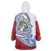 Philippines Eagle Sun Wearable Blanket Hoodie Filipino Agila Polynesian Tattoo Flag Color