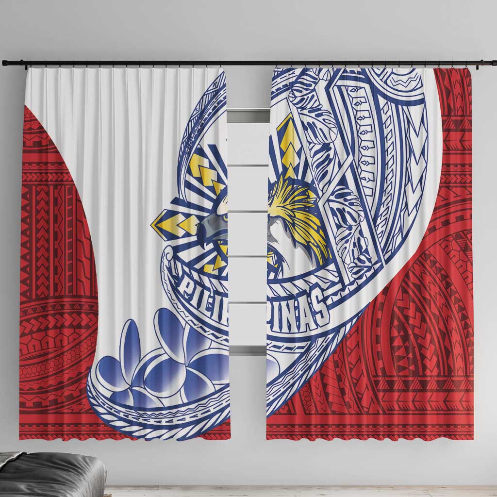 Philippines Eagle Sun Window Curtain Filipino Agila Polynesian Tattoo Flag Color