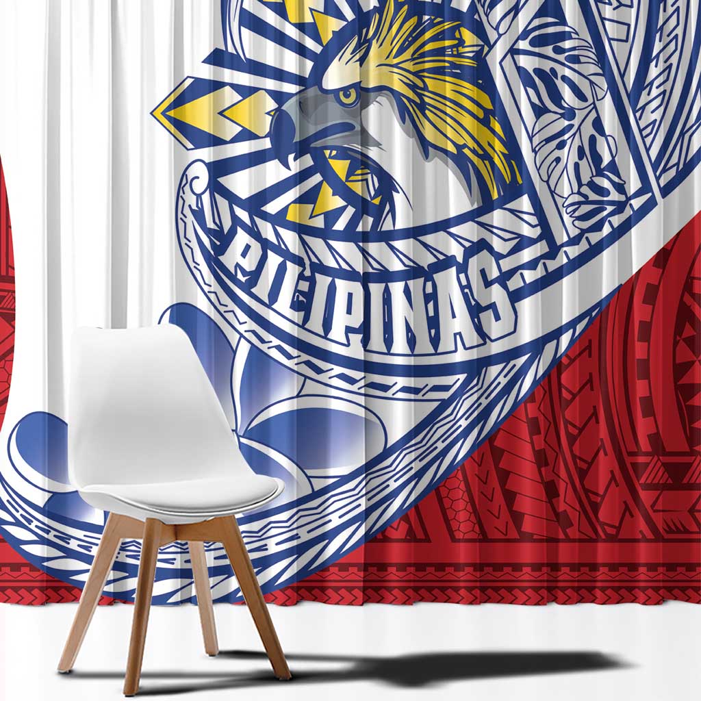 Philippines Eagle Sun Window Curtain Filipino Agila Polynesian Tattoo Flag Color