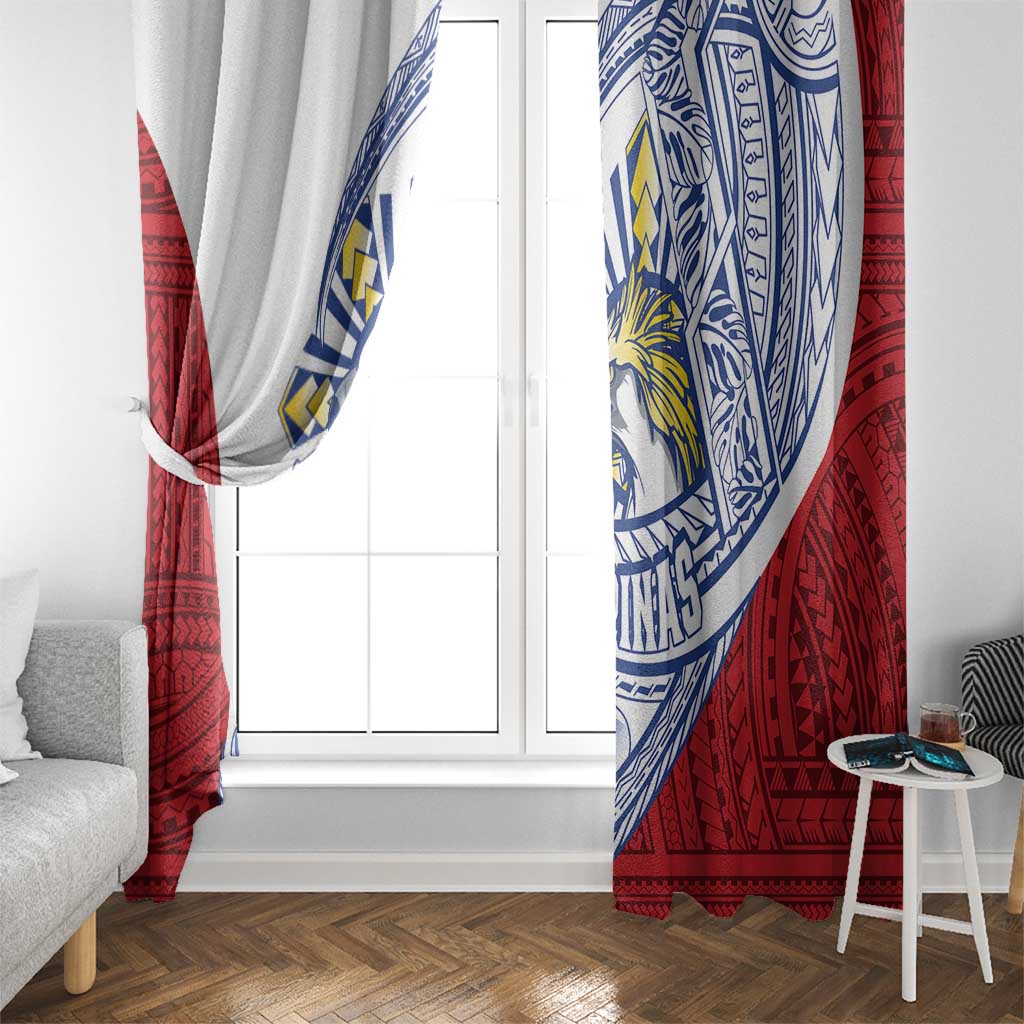 Philippines Eagle Sun Window Curtain Filipino Agila Polynesian Tattoo Flag Color