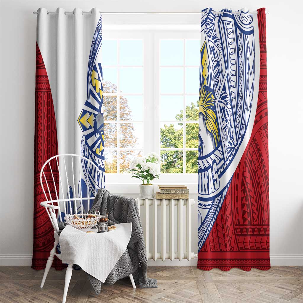 Philippines Eagle Sun Window Curtain Filipino Agila Polynesian Tattoo Flag Color