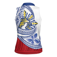 Philippines Eagle Sun Women Sleeveless Polo Shirt Filipino Agila Polynesian Tattoo Flag Color LT14 - Polynesian Pride