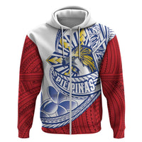Philippines Eagle Sun Zip Hoodie Filipino Agila Polynesian Tattoo Flag Color LT14 Zip Hoodie Red - Polynesian Pride