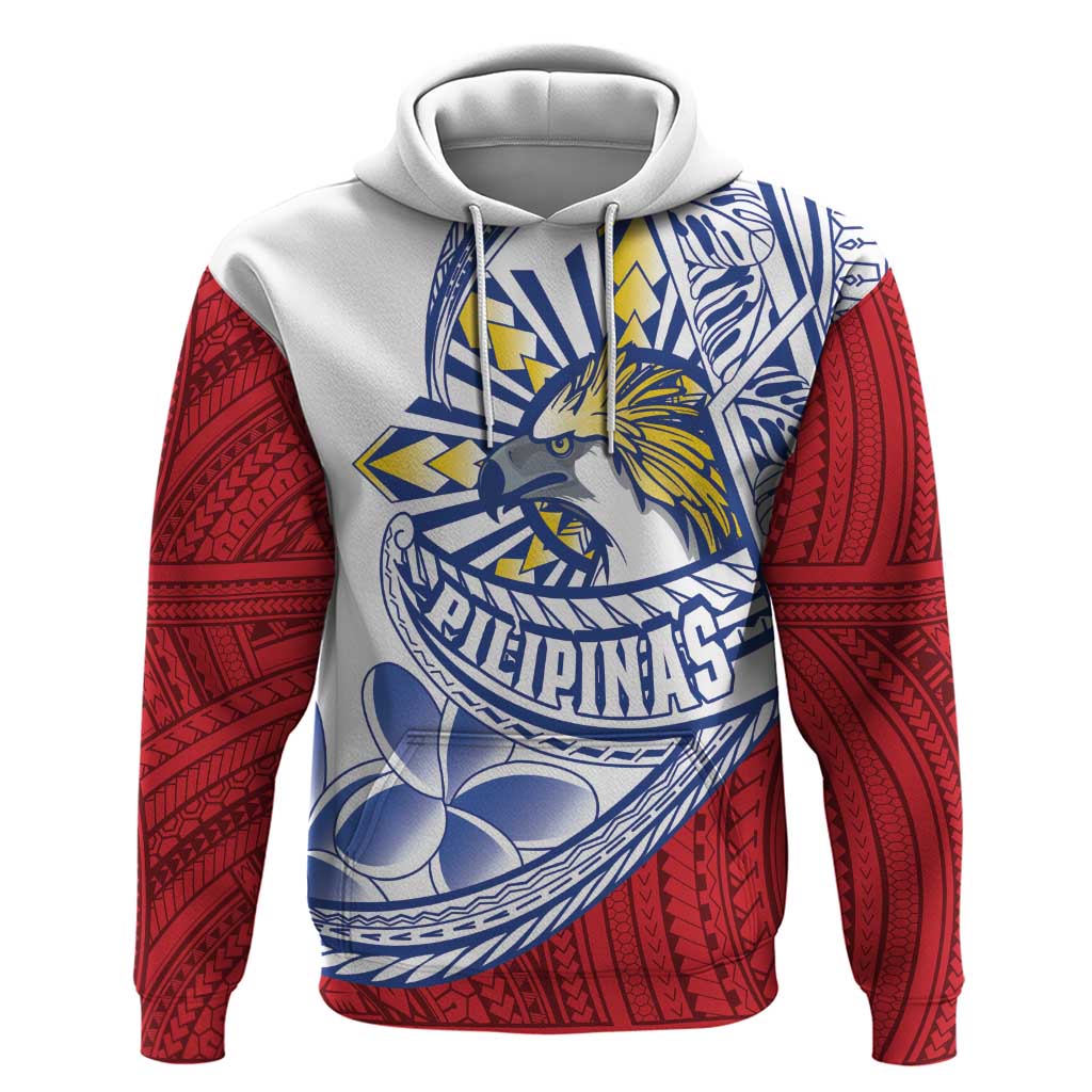 Philippines Eagle Sun Zip Hoodie Filipino Agila Polynesian Tattoo Flag Color LT14 Pullover Hoodie Red - Polynesian Pride