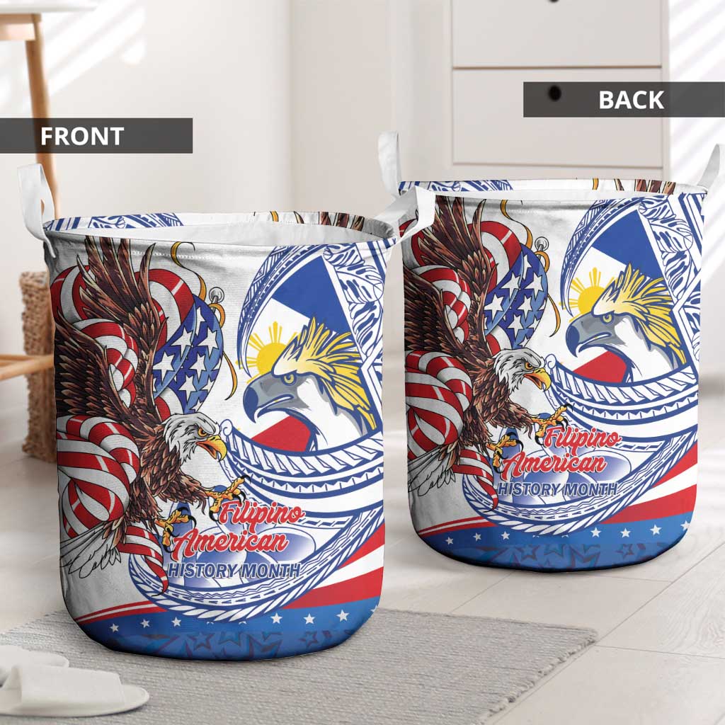 Filipino American History Month Laundry Basket Philippines Agila USA Eagle Mix Flag