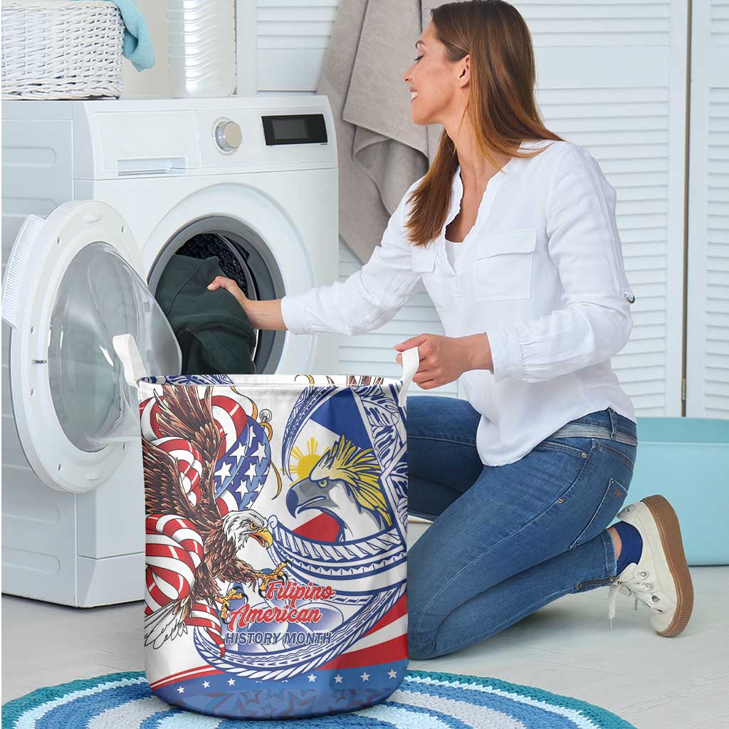 Filipino American History Month Laundry Basket Philippines Agila USA Eagle Mix Flag