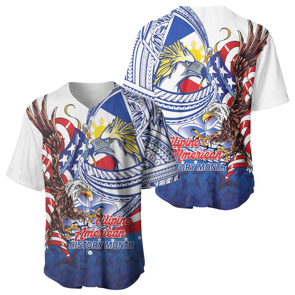 Filipino American History Month Baseball Jersey Philippines Agila USA Eagle Mix Flag