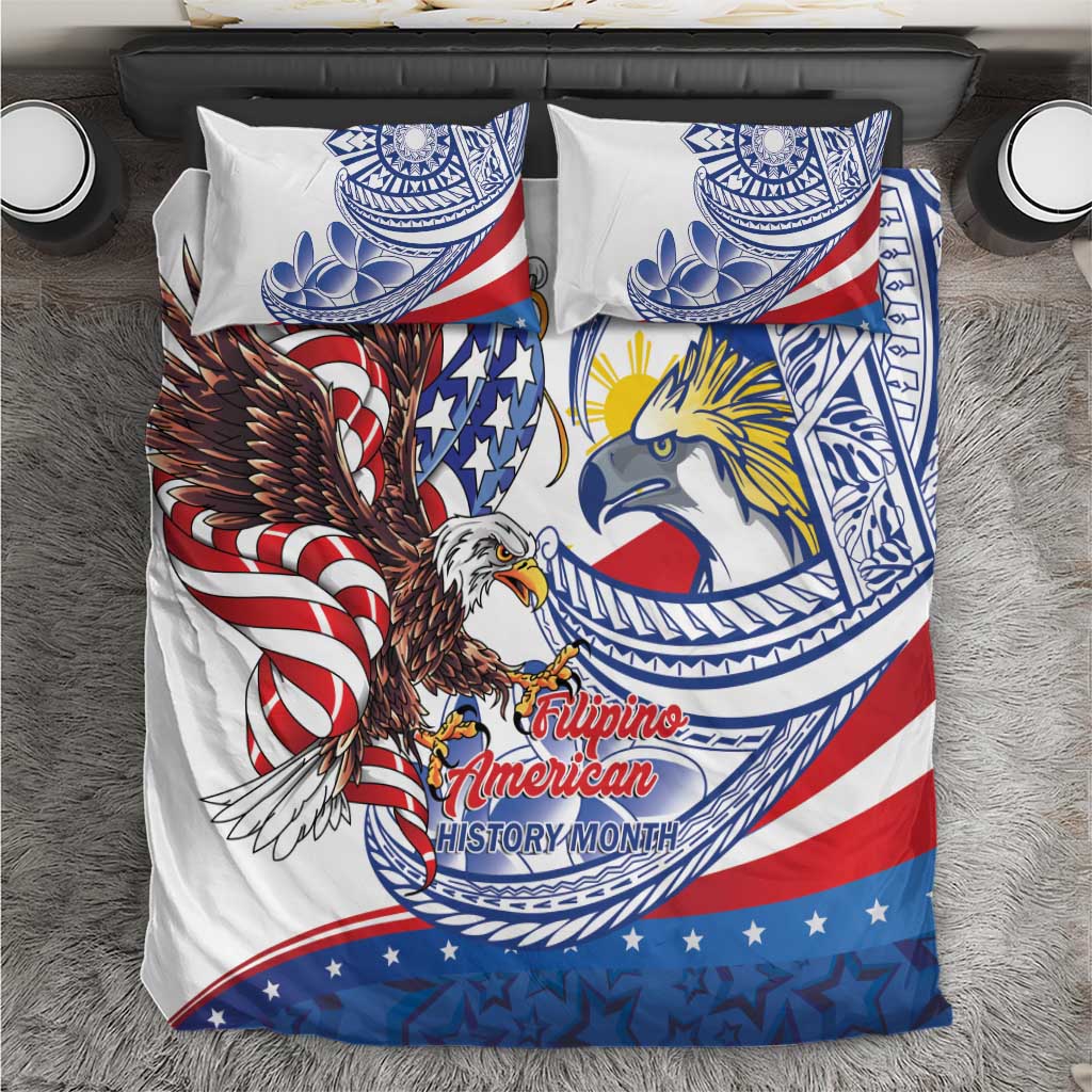 Filipino American History Month Bedding Set Philippines Agila USA Eagle Mix Flag LT14 Blue - Polynesian Pride
