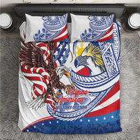 Filipino American History Month Bedding Set Philippines Agila USA Eagle Mix Flag LT14 Blue - Polynesian Pride