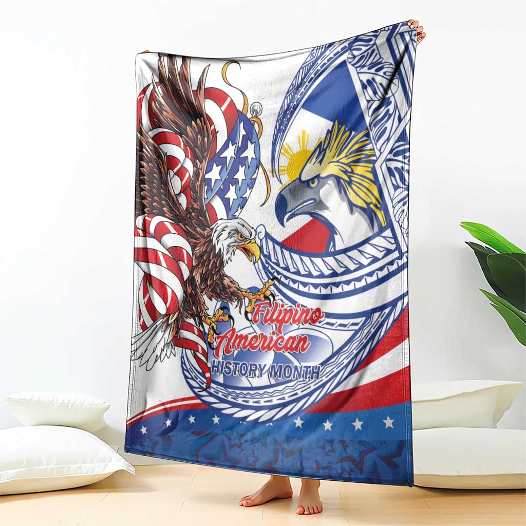 Filipino American History Month Blanket Philippines Agila USA Eagle Mix Flag