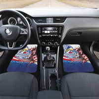 Filipino American History Month Car Mats Philippines Agila USA Eagle Mix Flag LT14 Set 2pcs - Front Blue - Polynesian Pride