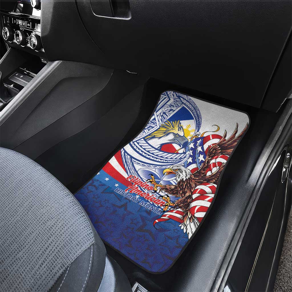 Filipino American History Month Car Mats Philippines Agila USA Eagle Mix Flag LT14 - Polynesian Pride
