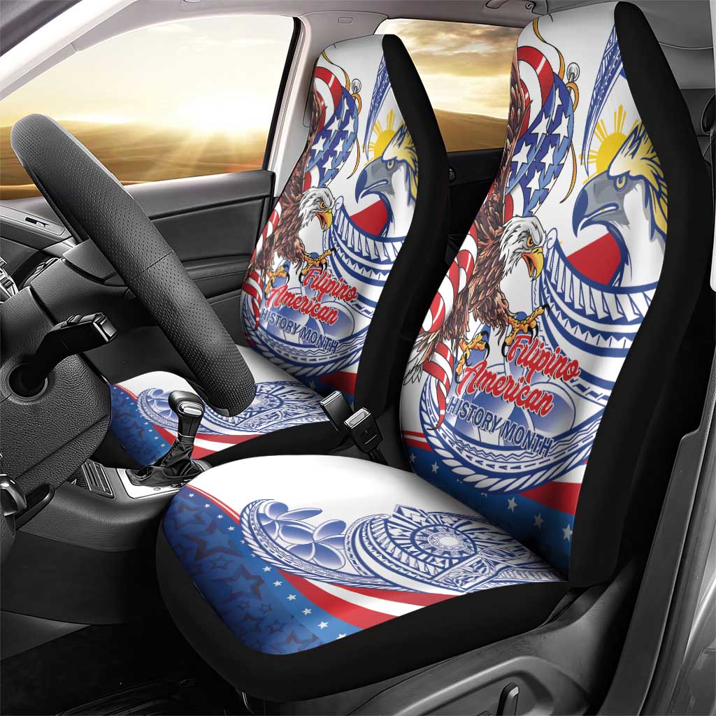 Filipino American History Month Car Seat Cover Philippines Agila USA Eagle Mix Flag LT14 - Polynesian Pride