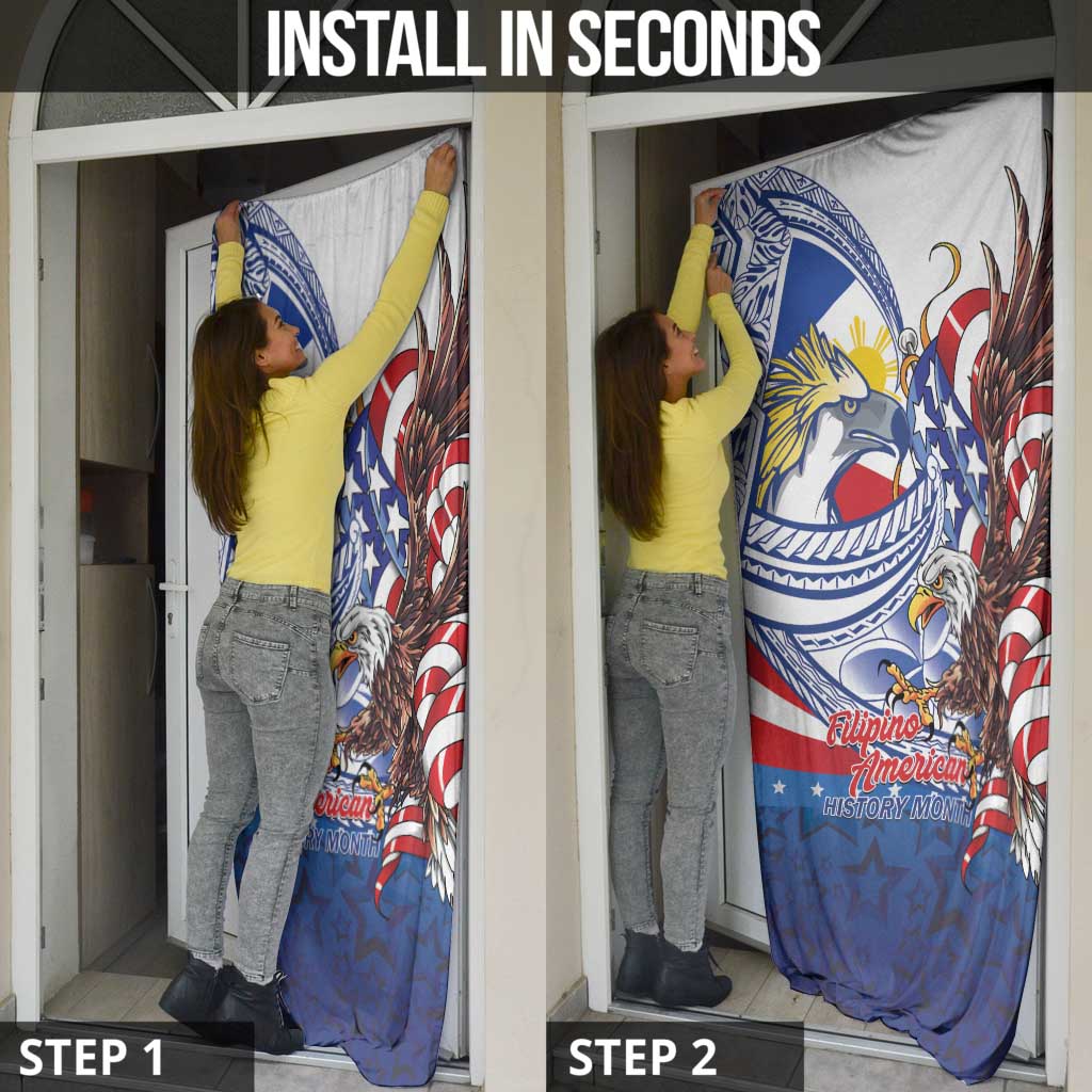 Filipino American History Month Door Cover Philippines Agila USA Eagle Mix Flag LT14 - Polynesian Pride