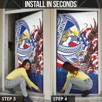 Filipino American History Month Door Cover Philippines Agila USA Eagle Mix Flag LT14 - Polynesian Pride