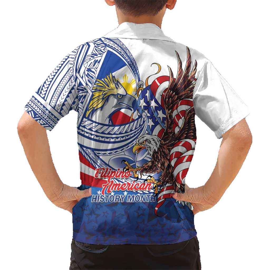 Filipino American History Month Family Matching Off Shoulder Maxi Dress and Hawaiian Shirt Philippines Agila USA Eagle Mix Flag LT14 - Polynesian Pride