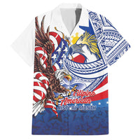 Filipino American History Month Hawaiian Shirt Philippines Agila USA Eagle Mix Flag LT14 Blue - Polynesian Pride