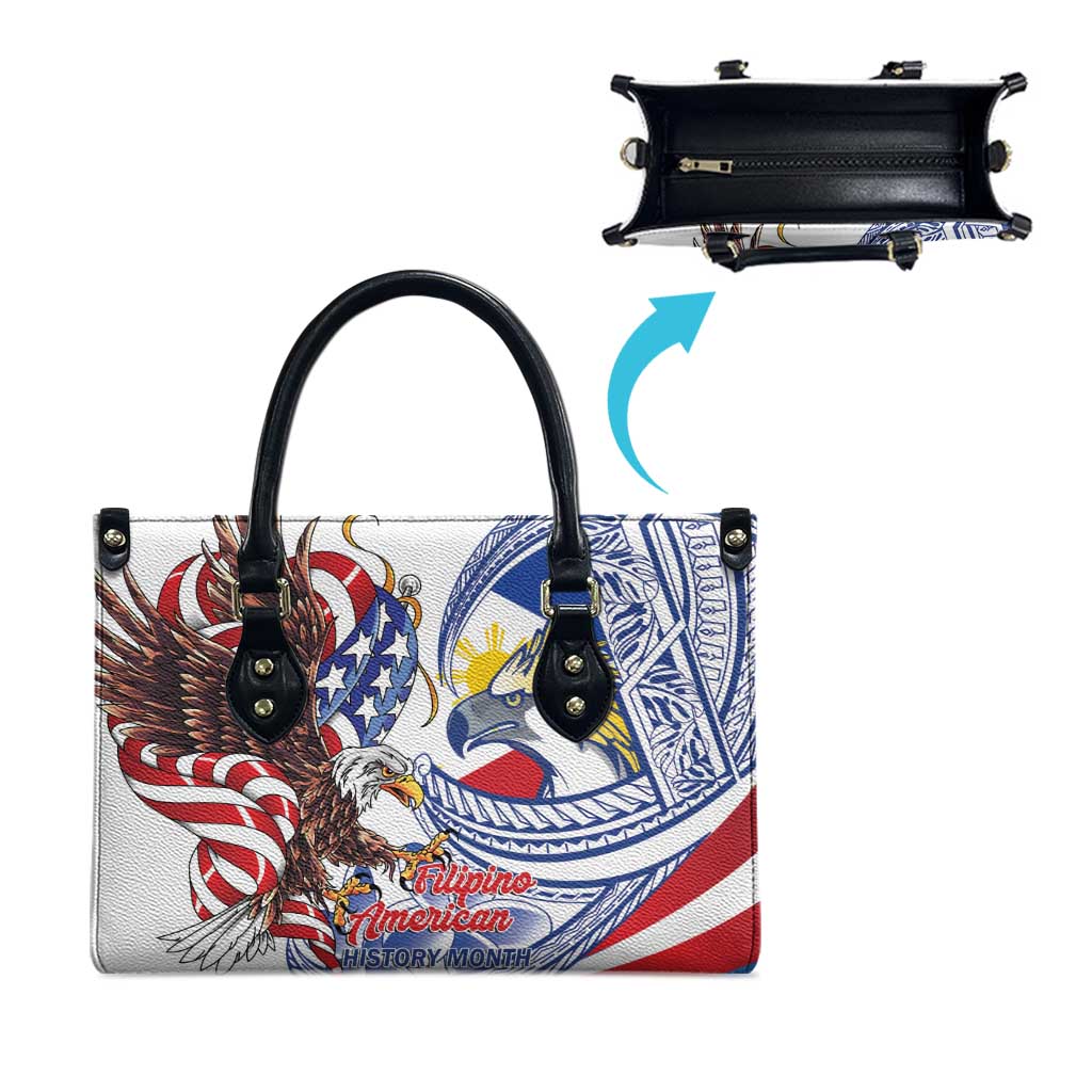 Filipino American History Month Leather Bag Philippines Agila USA Eagle Mix Flag