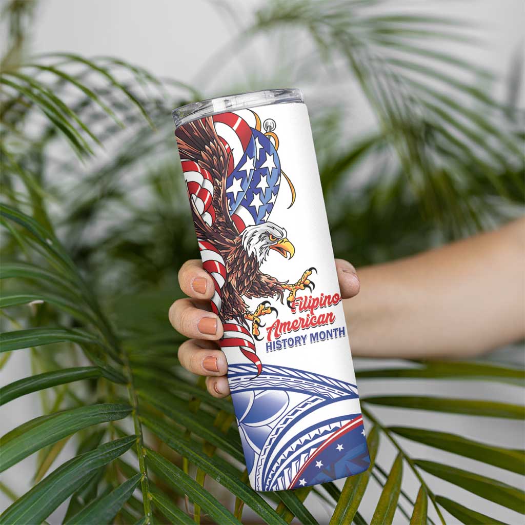 Filipino American History Month Skinny Tumbler Philippines Agila USA Eagle Mix Flag LT14 - Polynesian Pride