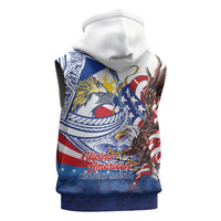Filipino American History Month Sleeveless Zip Hoodie Philippines Agila USA Eagle Mix Flag LT14 - Polynesian Pride