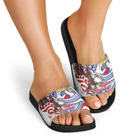 Filipino American History Month Slide Sandals Philippines Agila USA Eagle Mix Flag LT14 - Polynesian Pride