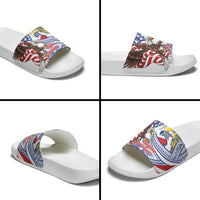 Filipino American History Month Slide Sandals Philippines Agila USA Eagle Mix Flag LT14 - Polynesian Pride