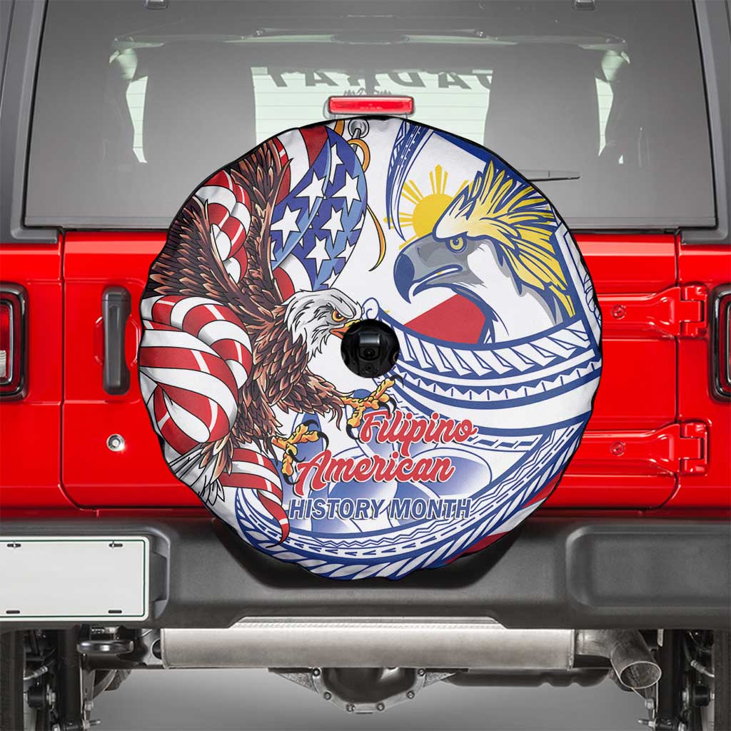 Filipino American History Month Spare Tire Cover Philippines Agila USA Eagle Mix Flag LT14 - Polynesian Pride