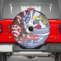 Filipino American History Month Spare Tire Cover Philippines Agila USA Eagle Mix Flag LT14 - Polynesian Pride