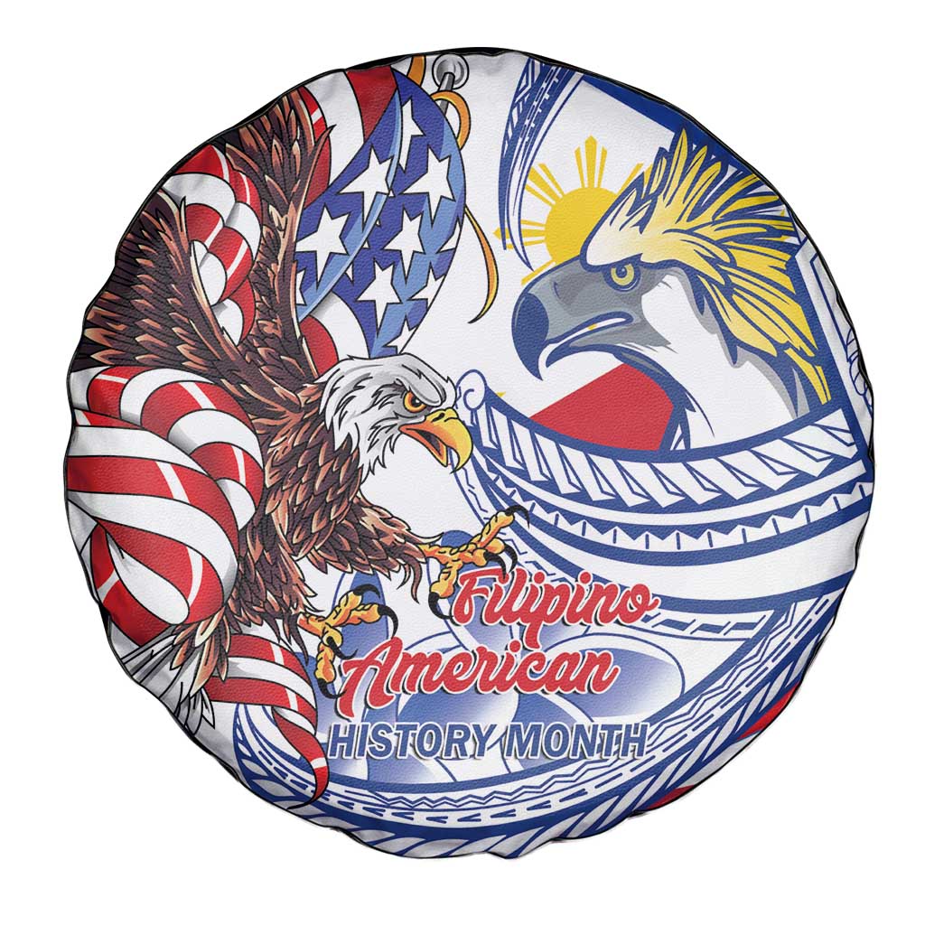 Filipino American History Month Spare Tire Cover Philippines Agila USA Eagle Mix Flag LT14 - Polynesian Pride