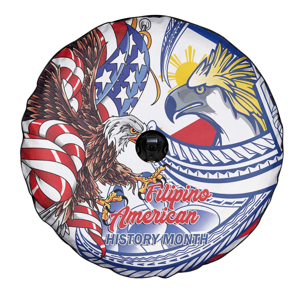 Filipino American History Month Spare Tire Cover Philippines Agila USA Eagle Mix Flag LT14 - Polynesian Pride
