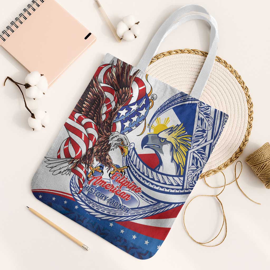 Filipino American History Month Tote Bag Philippines Agila USA Eagle Mix Flag
