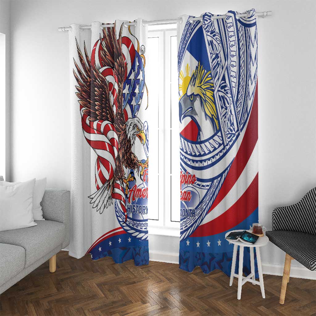 Filipino American History Month Window Curtain Philippines Agila USA Eagle Mix Flag