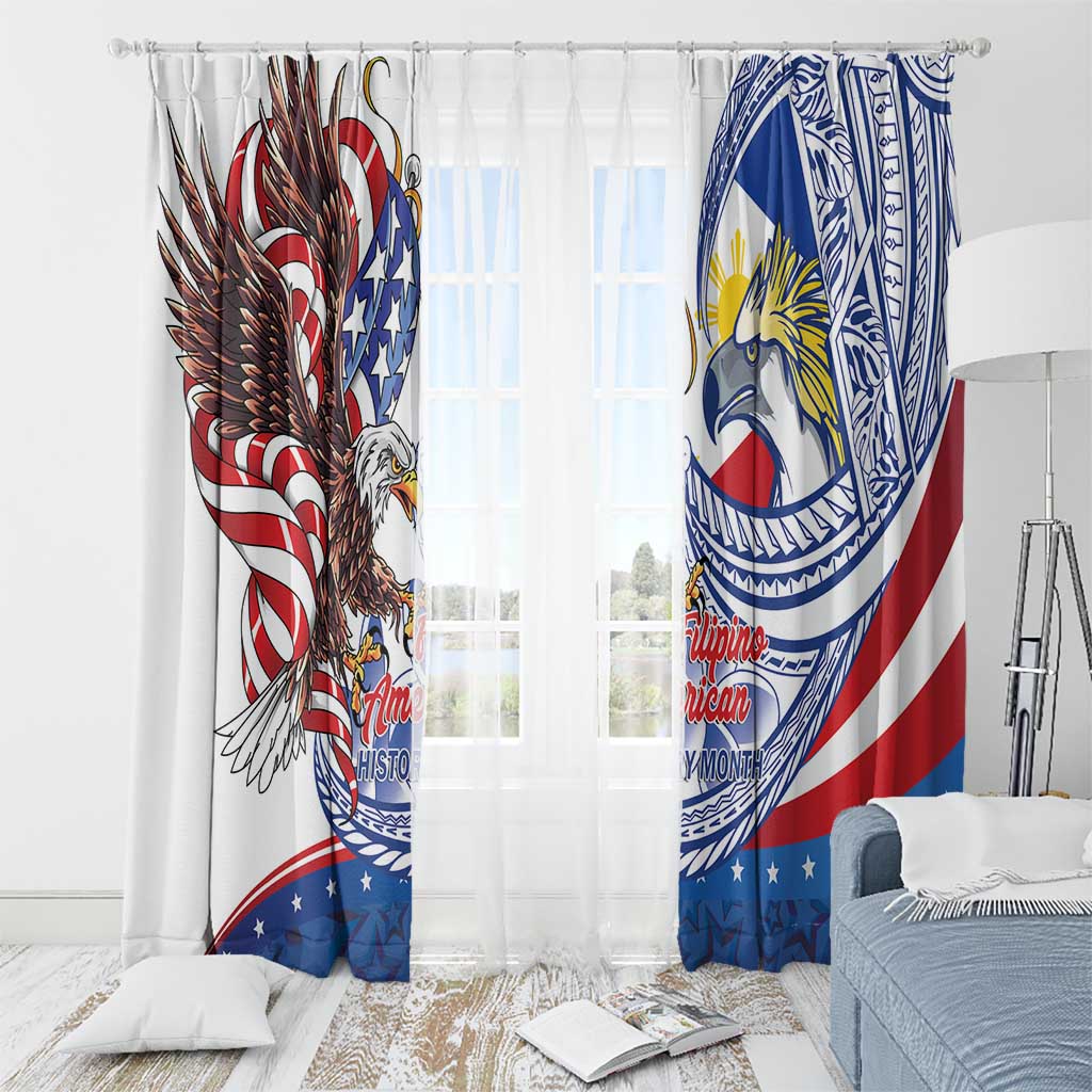 Filipino American History Month Window Curtain Philippines Agila USA Eagle Mix Flag