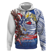 Filipino American History Month Zip Hoodie Philippines Agila USA Eagle Mix Flag LT14 Pullover Hoodie Blue - Polynesian Pride
