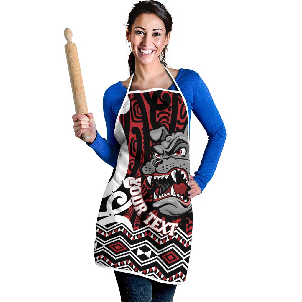 Personalised Aotearoa Bulldog Apron New Zealand Maori Taniko Art - Polynesian Pride