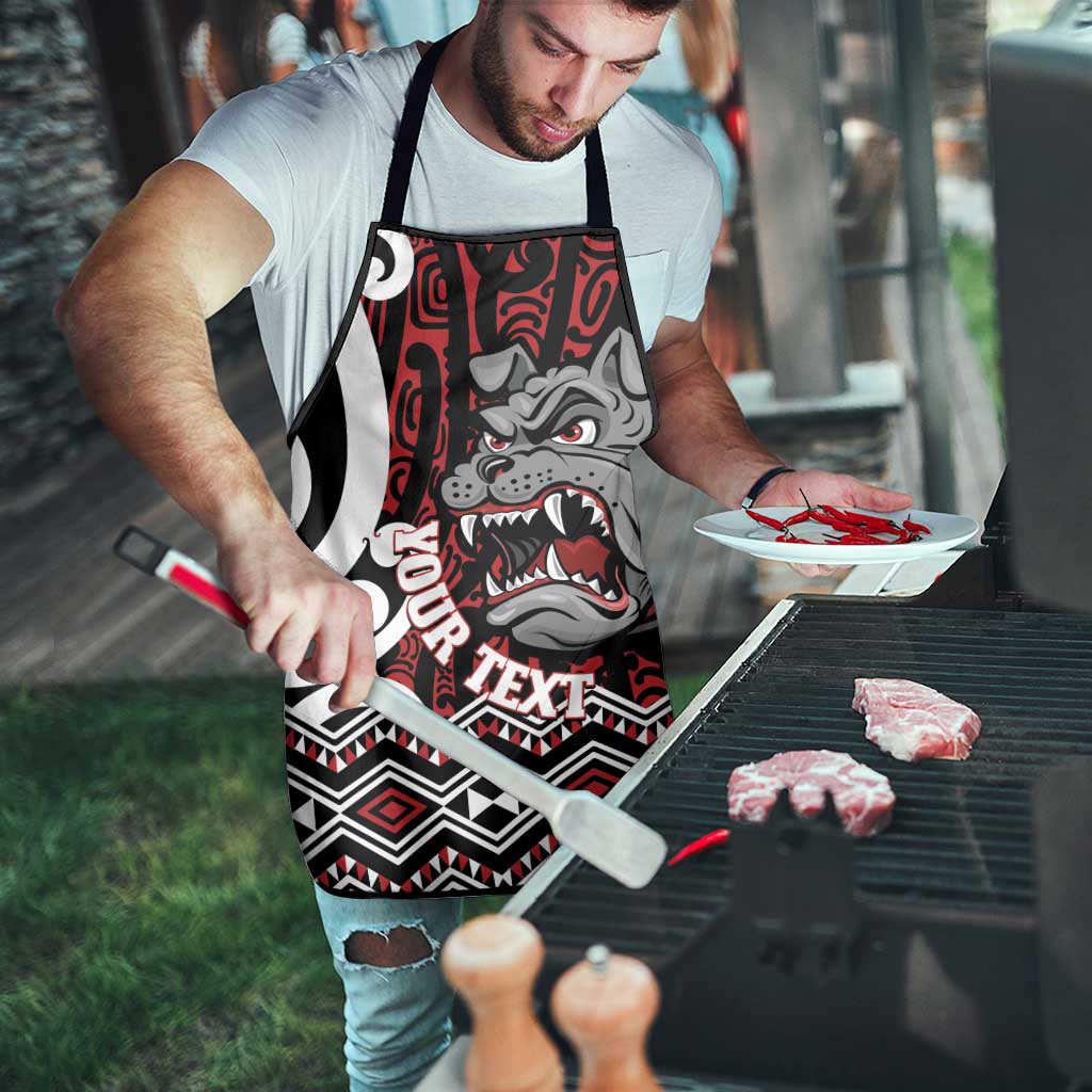 Personalised Aotearoa Bulldog Apron New Zealand Maori Taniko Art - Polynesian Pride