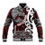 Personalised Aotearoa Bulldog Baseball Jacket New Zealand Maori Taniko Art