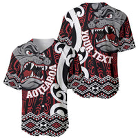 Personalised Aotearoa Bulldog Baseball Jersey New Zealand Maori Taniko Art