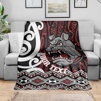 Personalised Aotearoa Bulldog Blanket New Zealand Maori Taniko Art